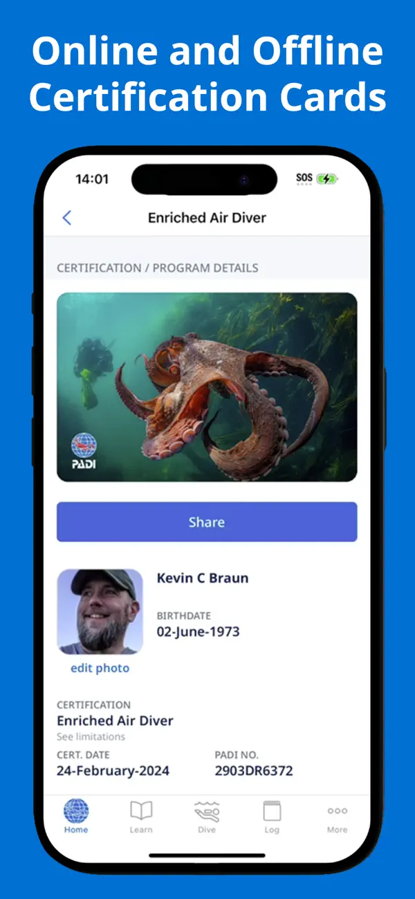 PADI screenshot 1