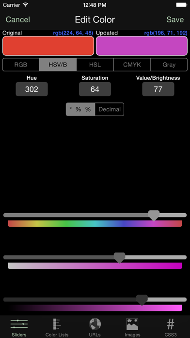 Palettes screenshot 3