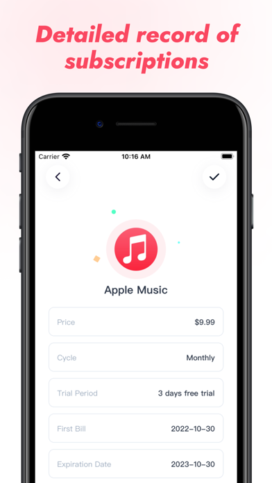 Pandora - Subscription Tracker screenshot 3
