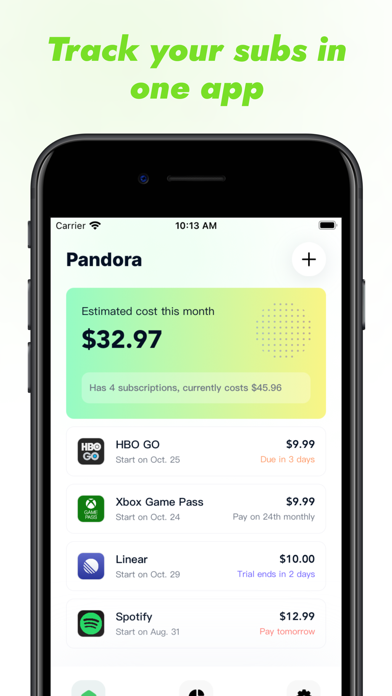 Pandora - Subscription Tracker screenshot 5