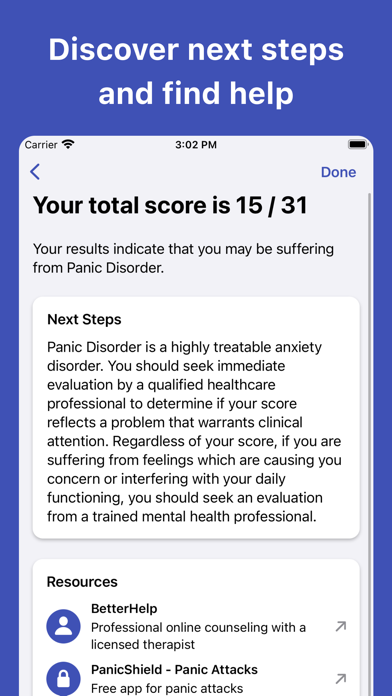 Panic Disorder Test screenshot 1