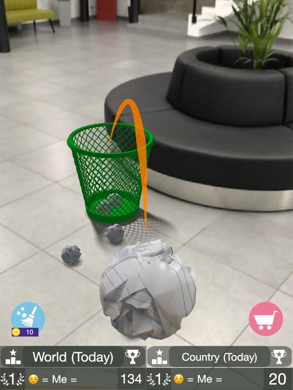 Paper Bin AR - paper throw screenshot 2