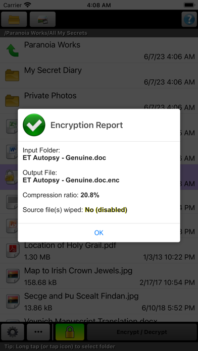 Paranoia File Encryption PRO screenshot 4