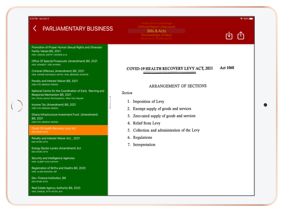 Parliamentary Watch screenshot 2