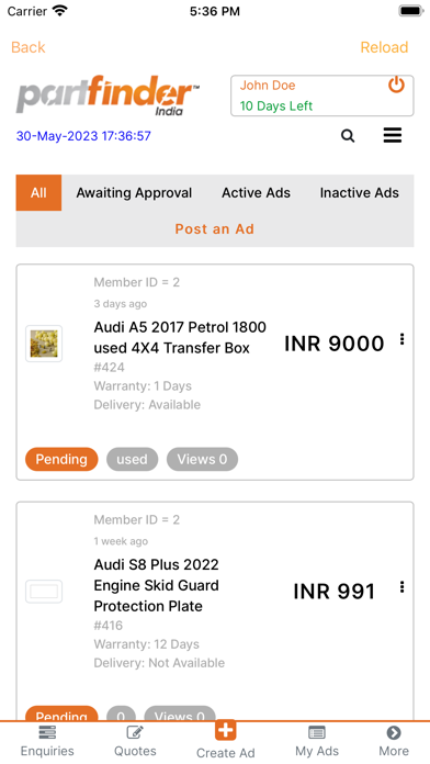 Partfinder, Used/New Car Parts screenshot 1