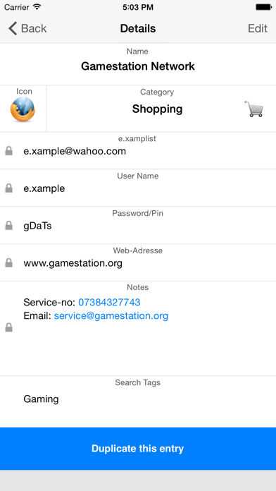 Passwords & Pins screenshot 3