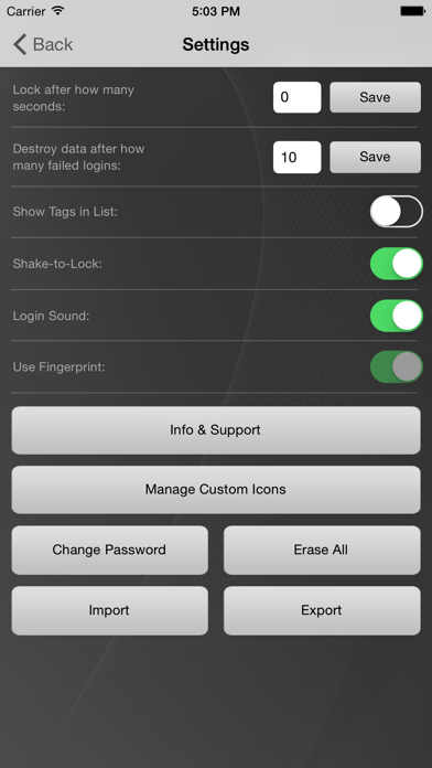 Passwords & Pins screenshot 1