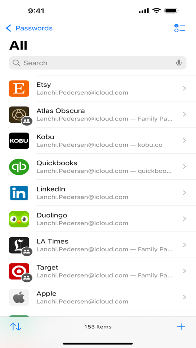 Passwords screenshot 1