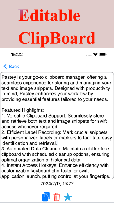Pastey - Efficient Clipboard ! screenshot 1