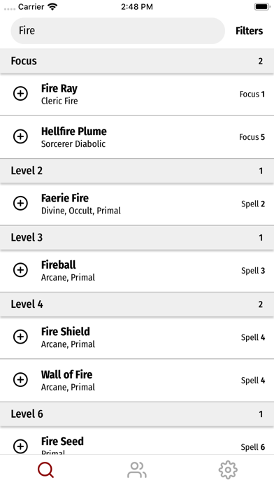 Pathfinder 2e Spell List screenshot 3