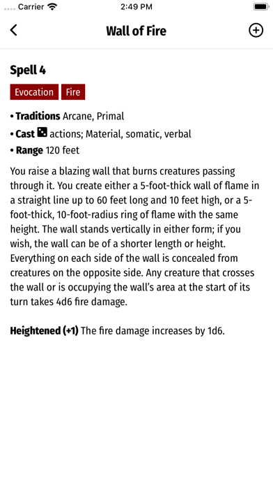 Pathfinder 2e Spell List screenshot 2