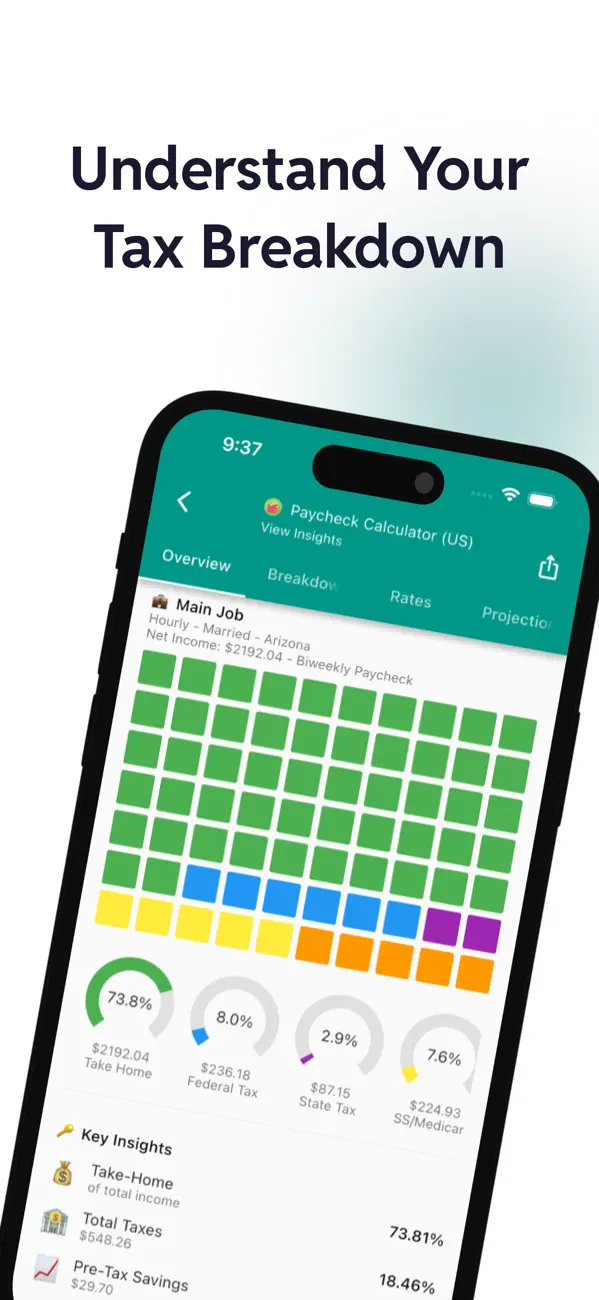 Paycheck Calculator US - Pay44 screenshot 1