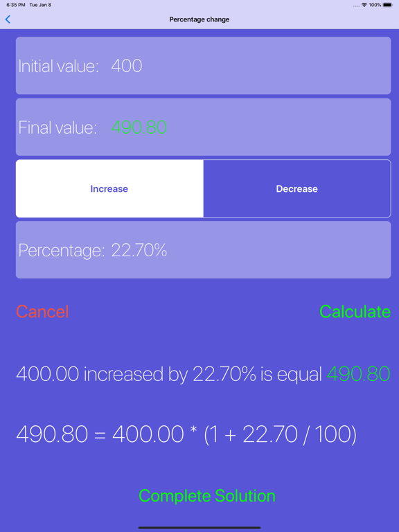 Percentage Solver screenshot 6