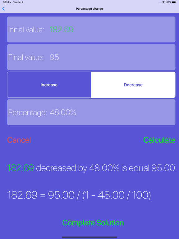Percentage Solver screenshot 10