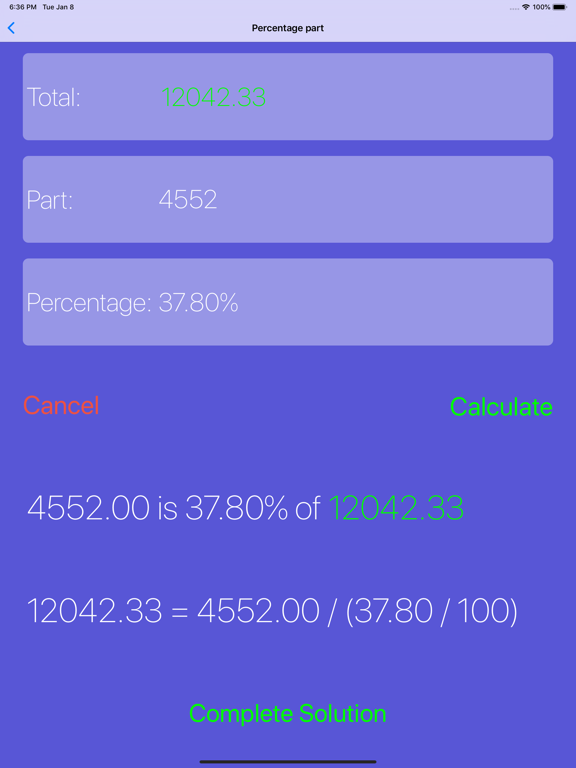 Percentage Solver screenshot 2
