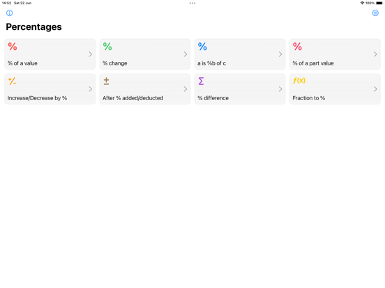 Percentages % screenshot 2