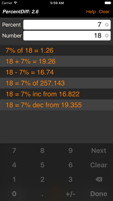 PercentDiff - the Shaolo Percent and Percentage Calculator screenshot 3