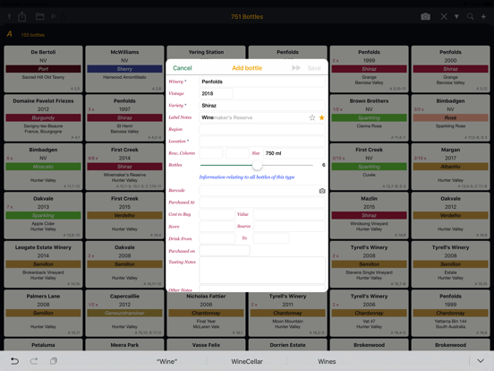 Personal Wine Cellar Database screenshot 2