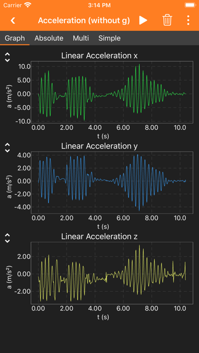 phyphox screenshot 3