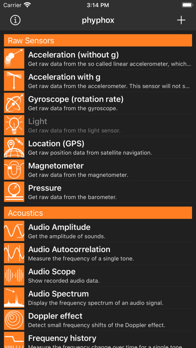 phyphox screenshot 4