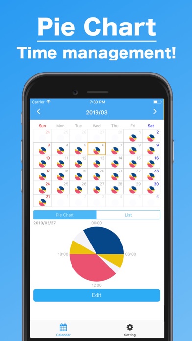 Pie Chart Time Management screenshot 4