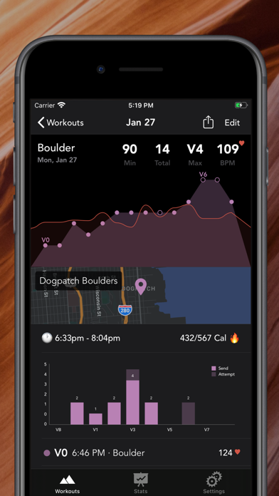 Pinnacle Climb Log screenshot 2
