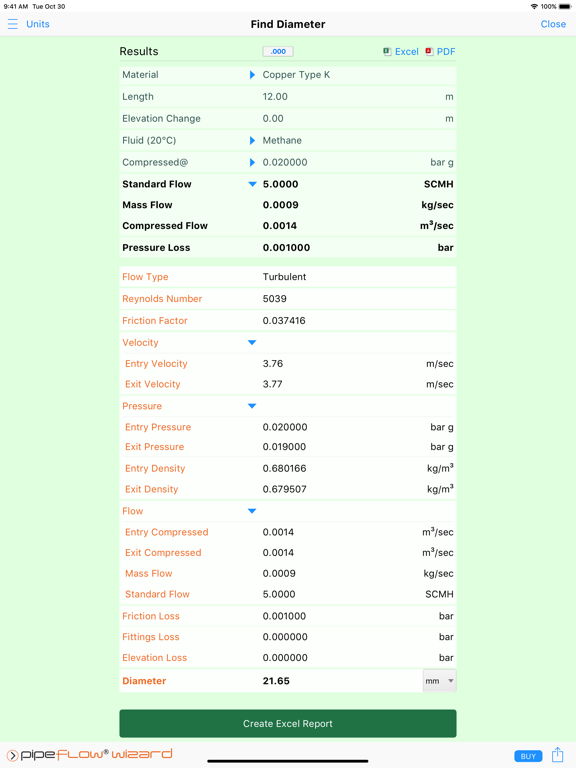 Pipe Flow Wizard - Calculator screenshot 7