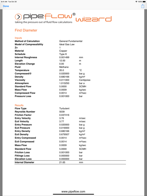 Pipe Flow Wizard - Calculator screenshot 6