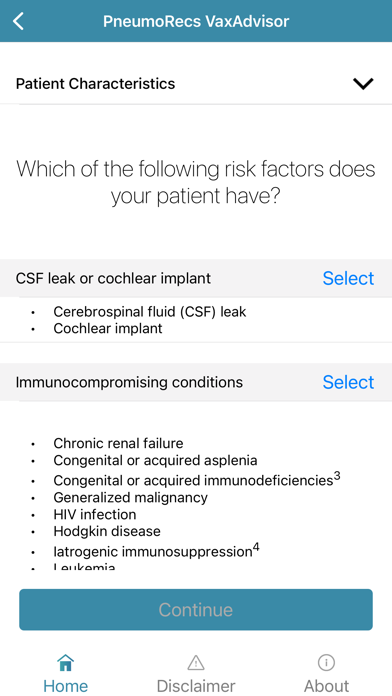 PneumoRecs VaxAdvisor screenshot 2