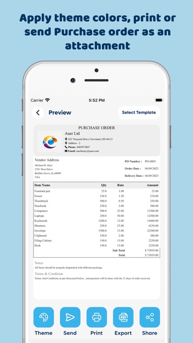 PO - Purchase Order Generator screenshot 2