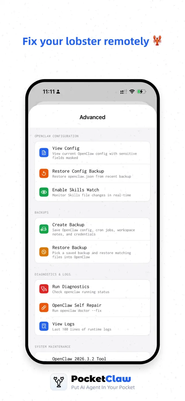 PocketClaw – AI Agent Control screenshot 2