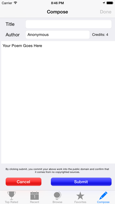 Poemz screenshot 1