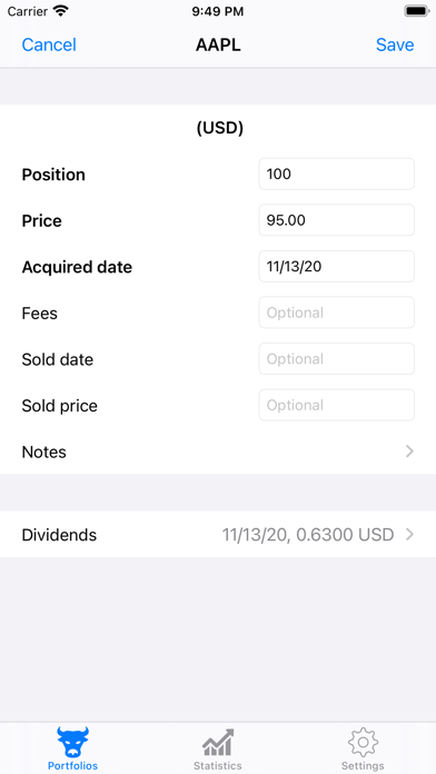 Portfolio - Monitor Stocks screenshot 2