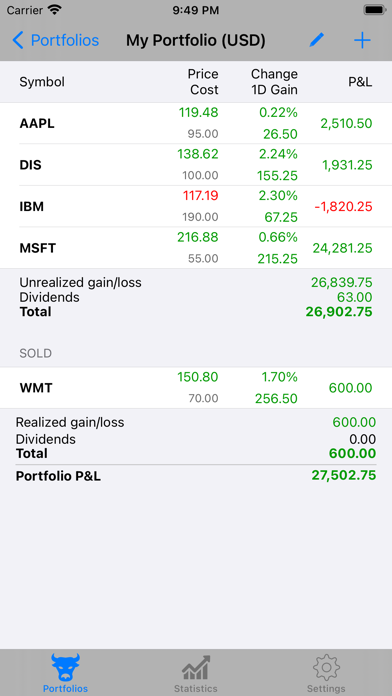 Portfolio - Monitor Stocks screenshot 4