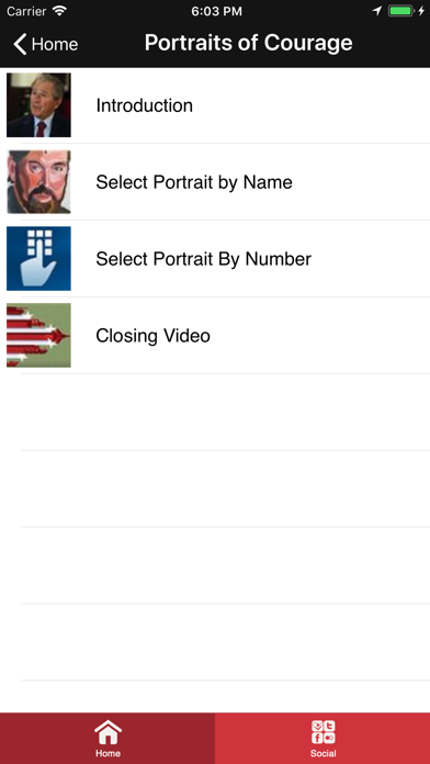 Portraits of Courage Exhibit screenshot 2