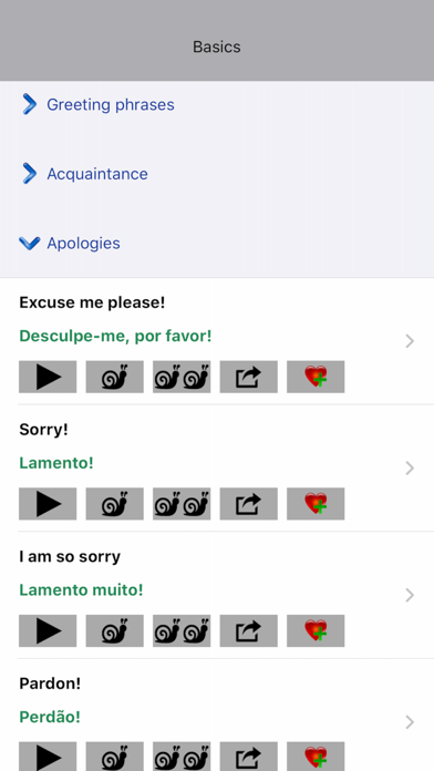 Portuguese Travel Phrasebook screenshot 2