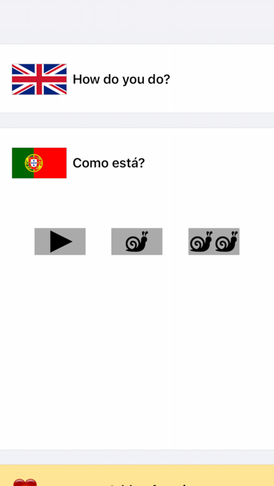 Portuguese Travel Phrasebook screenshot 1