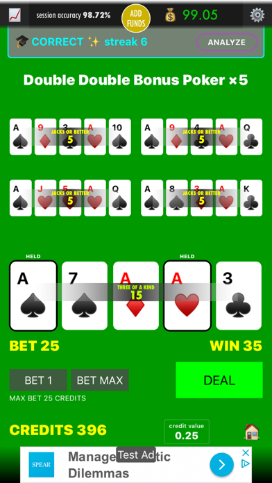 Practice Video Poker screenshot 2