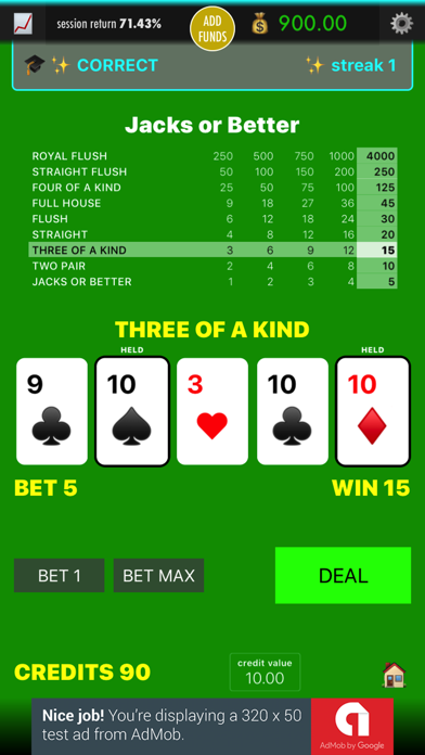 Practice Video Poker screenshot 3
