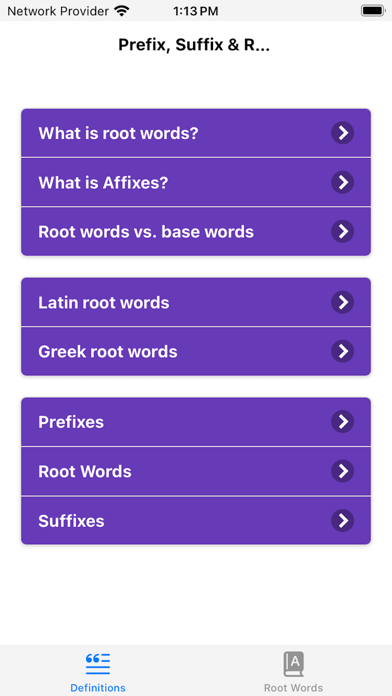 Prefix, Suffix & Root Words screenshot 2