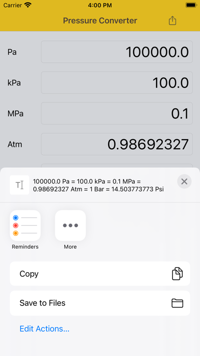 Pressure Converter Psi Bar Pa screenshot 1