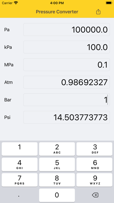 Pressure Converter Psi Bar Pa screenshot 2
