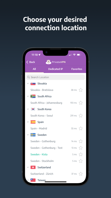 PrivateVPN screenshot 3