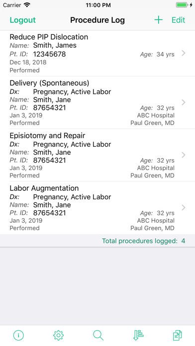 Procedure Log screenshot 7