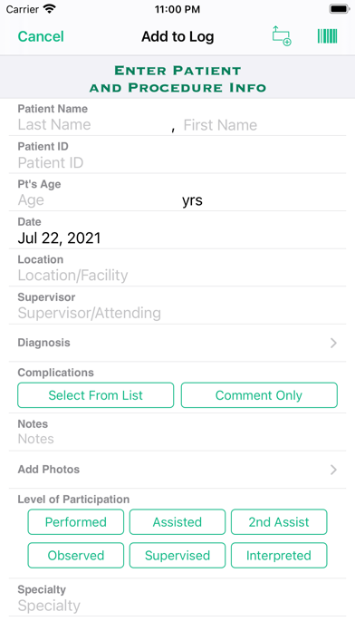 Procedure Log screenshot 3