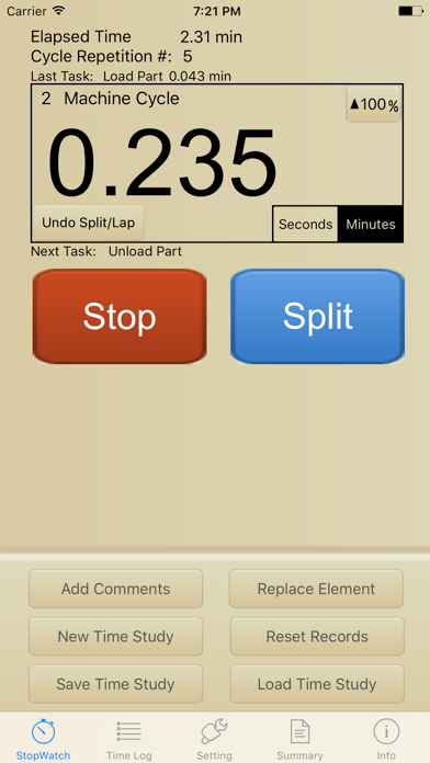 Production Time Study screenshot 2