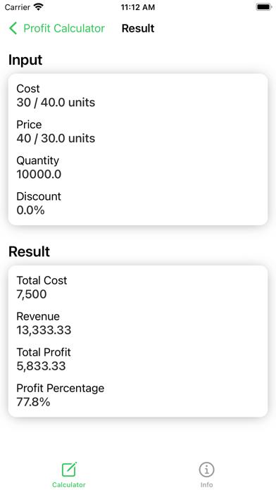 Profit Calculator, Revenue screenshot 2