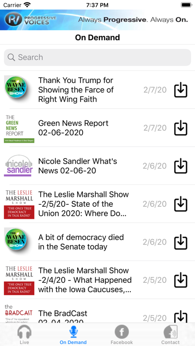 Progressive Voices App screenshot 2