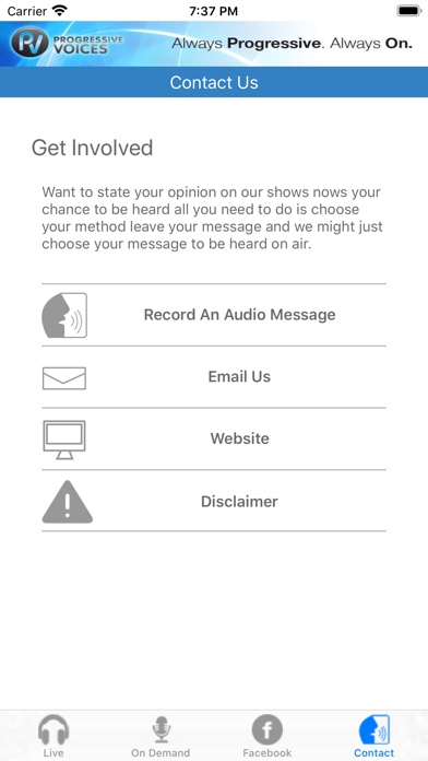 Progressive Voices App screenshot 1