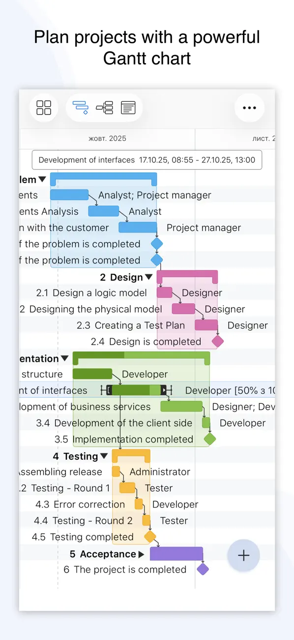 Project Office X: Gantt chart screenshot 6